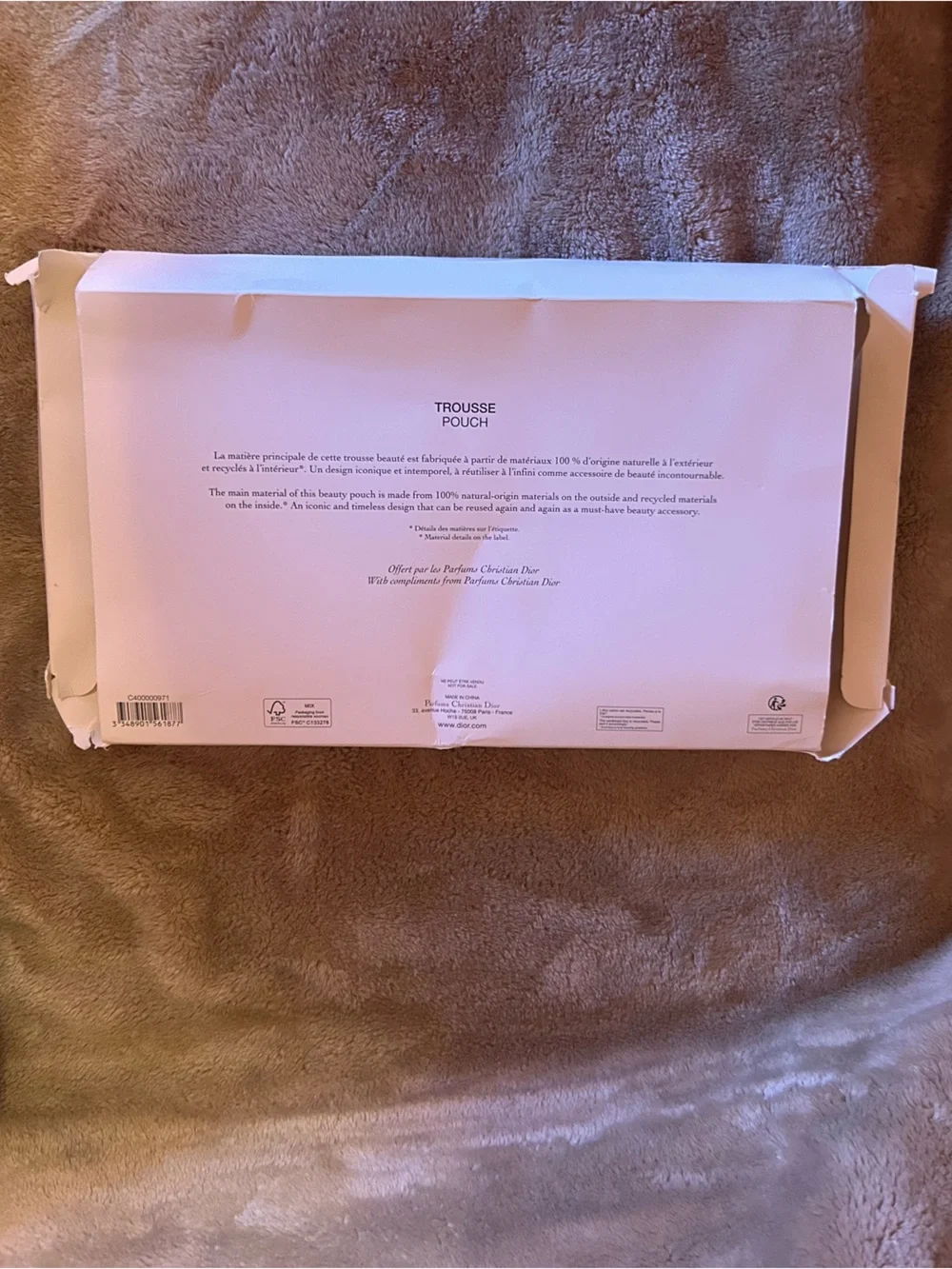 Dior Beige cosmetics bag